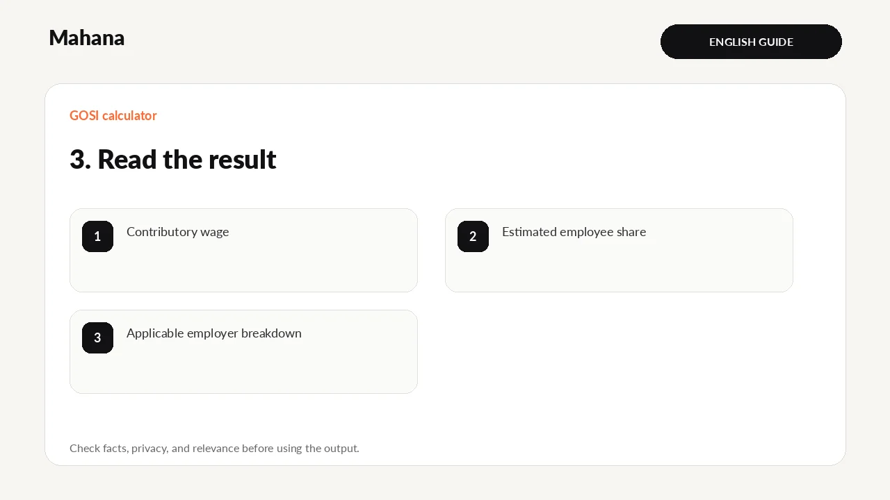 Illustrated guide to GOSI deduction calculator: read the result
