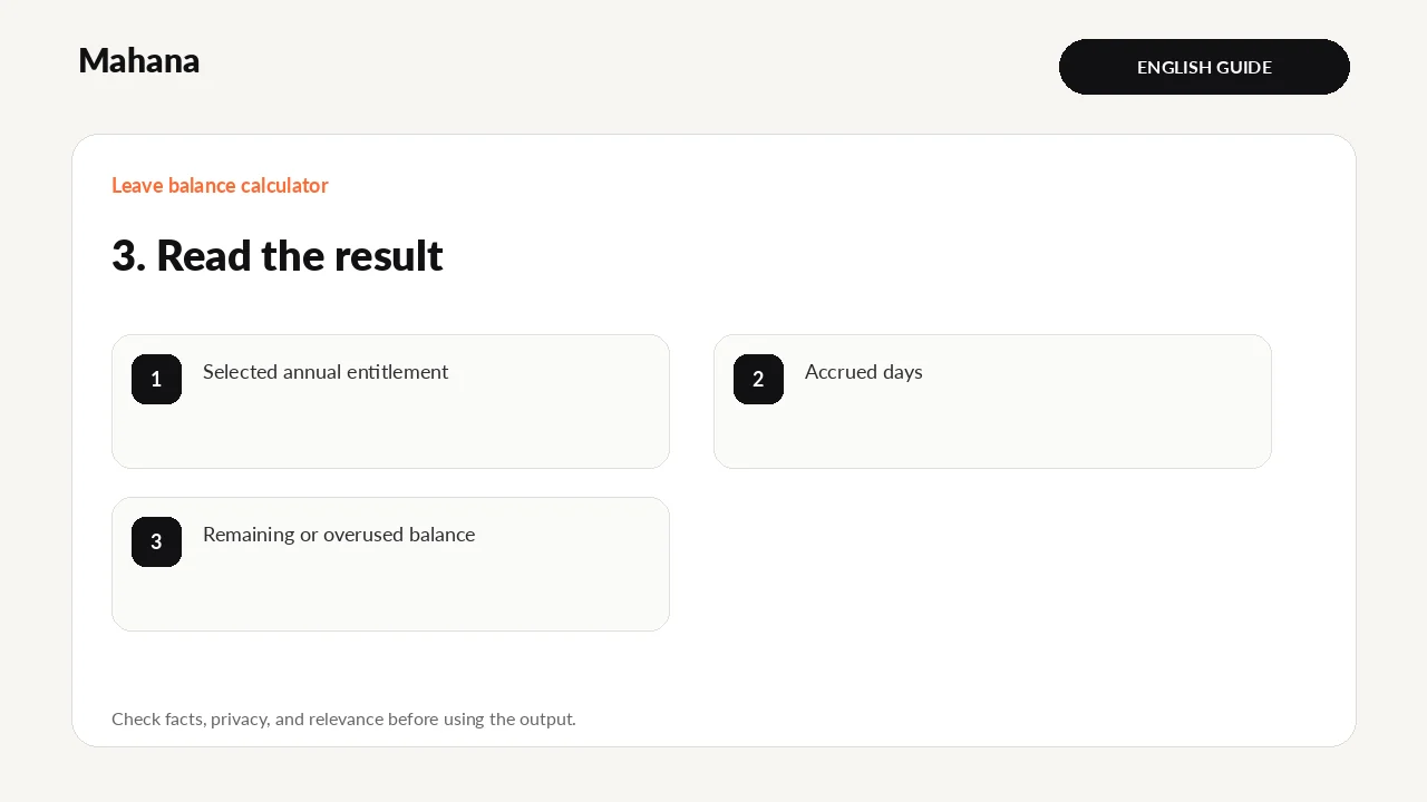 Illustrated guide to Leave balance calculator: read the result